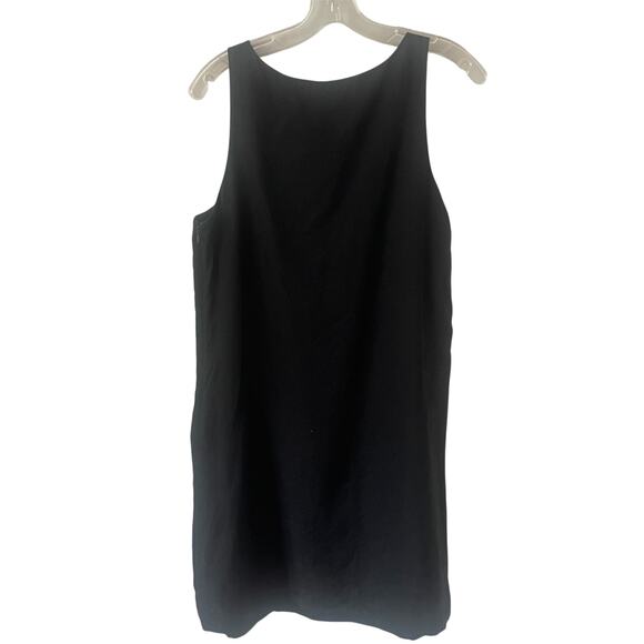 Vineyard Vines Black Linen Pintuck Cisco Swing Dress Sz 8 - Picture 2 of 6